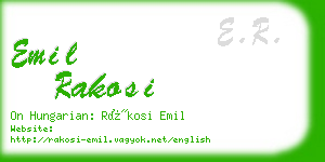 emil rakosi business card